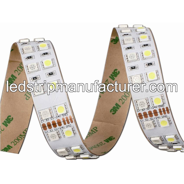 RGBW led strips Two rows led 144led/m(72led RGB 5050+72led 5050 white) 24V 20mm width